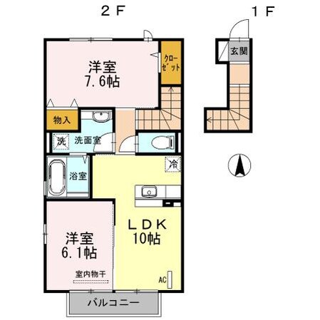 フローラⅢ番館の物件間取画像